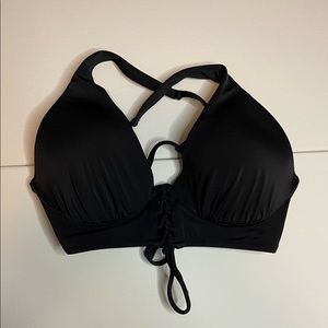 Shade and Shore Black Shoelace Bikini Top